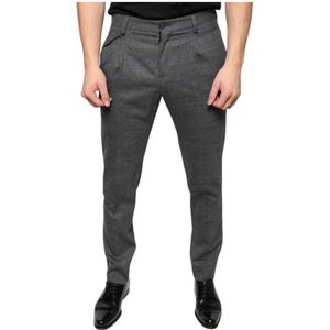 Dolce & Gabbana, Heren, Broeken, Grijs, Maat: XS Wol,