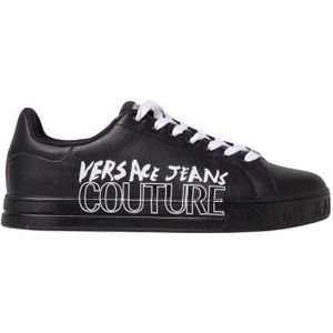 Versace Jeans Couture - Sneakers - Zwart - Leer - Model met Veters