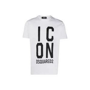 Dsquared2 Cool Fit Korte Mouw T-shirt , White , Heren , Maat: L