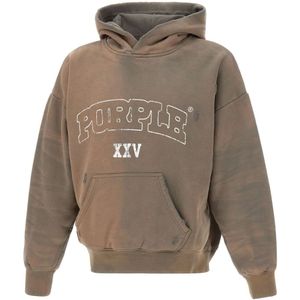 Purple Brand, Heren, Sweatshirts & Hoodies, Bruin, Maat: S Fleece,