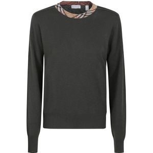 Burberry, Dames, Truien, Grijs, Maat: M Wol,