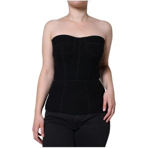 Dolce & Gabbana, Dames, Tops, Zwart, Maat: XS Wol,