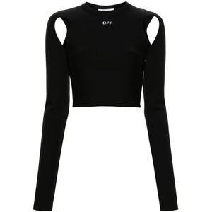 Off White, Dames, Tops, Zwart, Maat: XS Polyamide,