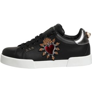Dolce & Gabbana, Dames, Schoenen, Zwart, Maat: 39 1/2 EU Leer,