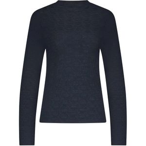 Tramontana - Brushed Stretch Lace Top - Donkerblauw - Lange Mouwen
