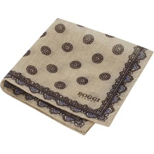 Boggi Milano - Zakdoek - Beige - Wol - Patroon