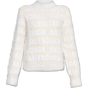 Balenciaga, Dames, Truien, Beige, Maat: S Wol,