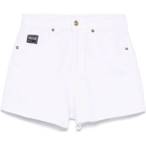 Versace Jeans Couture, Dames, Korte broeken, Wit, Maat: W27 Denim,