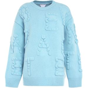 Bottega Veneta, Dames, Truien, Blauw, Maat: S Wol,