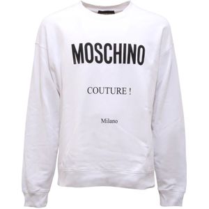 Moschino, Heren, Sweatshirts & Hoodies, Wit, Maat: XL