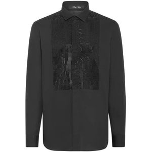 Philipp Plein, Heren, Overhemden, Zwart, Maat: S Katoen,
