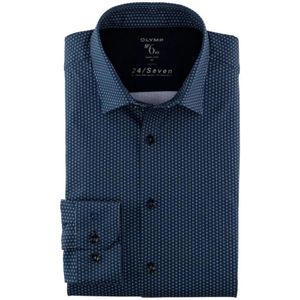 Olymp, Heren, Overhemden, Blauw, Maat: 4XL Katoen,