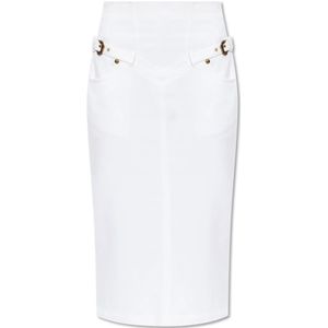 Versace Jeans Couture, Dames, Rokken, Wit, Maat: W27 Denim,