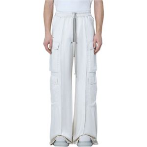 Rick Owens, Heren, Broeken, Beige, Maat: S Satijn,