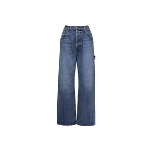 Chloé Wijde jeans met vintage wassing , Blue , Dames , Maat: W28
