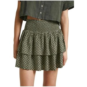 Pepe Jeans - Felicita - Rok - Groen - Geometrische Print - Lichtgewicht Stof