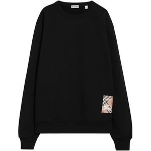 Burberry, Heren, Sweatshirts & Hoodies, Zwart, Maat: S Katoen,