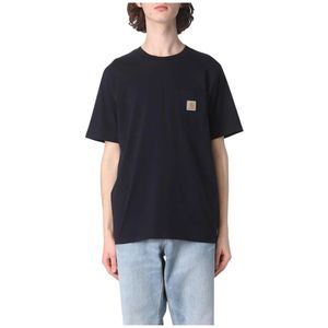 Carhartt Wip, Heren, Tops, Blauw, Maat: S Katoen,