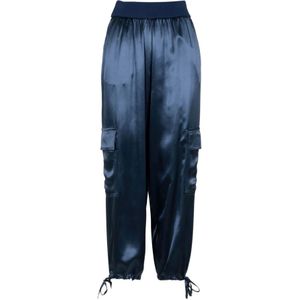 Erika Cavallini, Dames, Broeken, Blauw, Maat: S Viscose,