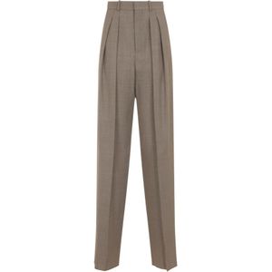 Saint Laurent, Dames, Broeken, Grijs, Maat: S Wol,