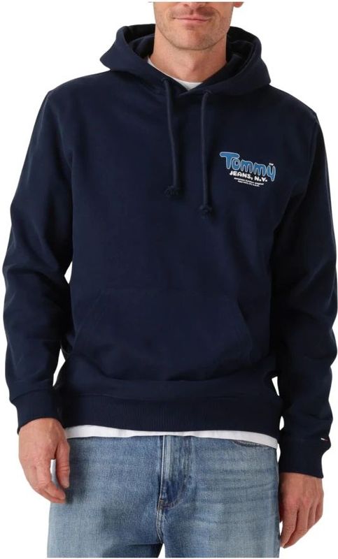 Tommy Jeans - TJM REG Font Play - Hoodie - Donkerblauw - Katoen