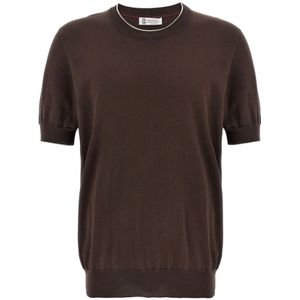 Brunello Cucinelli, Heren, Truien, Bruin, Maat: 3XL