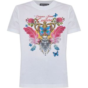 Versace Jeans Couture, Dames, Tops, Wit, Maat: L Katoen,