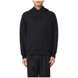 Emporio Armani, Heren, Sweatshirts & Hoodies, Zwart, Maat: S Katoen,