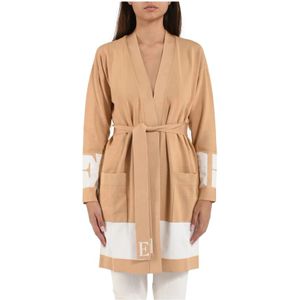 Elisabetta Franchi, Dames, Truien, Beige, Maat: L Viscose,