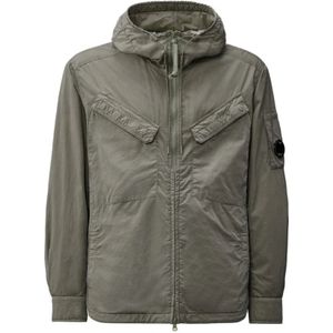 C.p. Company, Heren, Jassen, Grijs, Maat: XL Leer,