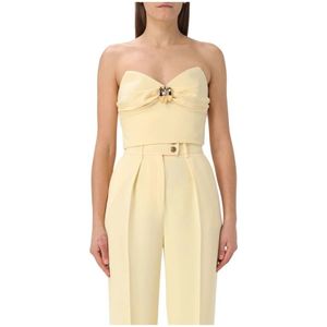 Elisabetta Franchi, Dames, Tops, Geel, Maat: L Poliester,