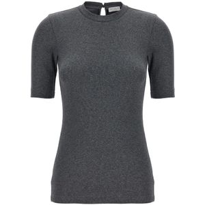 Brunello Cucinelli, Dames, Tops, Grijs, Maat: S Katoen,