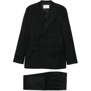 Manuel Ritz, Heren, Pakken, Zwart, Maat: S Leer,