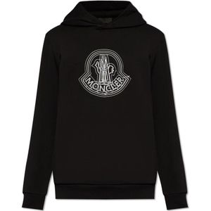 Moncler, Heren, Sweatshirts & Hoodies, Zwart, Maat: S Katoen,