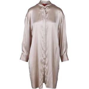 Wild Cashmere, Dames, Jurken, Beige, Maat: S Zijde,