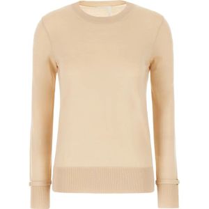 Chloé, Dames, Truien, Beige, Maat: L Wol,