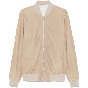 Barba, Heren, Jassen, Beige, Maat: 2XL Suède,