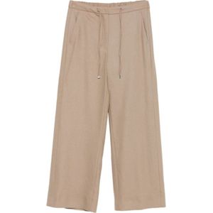 Max Mara, Dames, Broeken, Beige, Maat: S Wol,