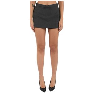 Pinko, Dames, Korte broeken, Grijs, Maat: M Leer,