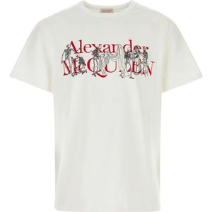 Alexander McQueen, Heren, Tops, Wit, Maat: S Katoen,