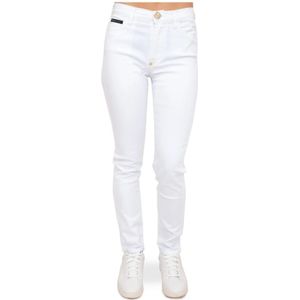 Philipp Plein, Dames, Broeken, Wit, Maat: W26 Katoen,