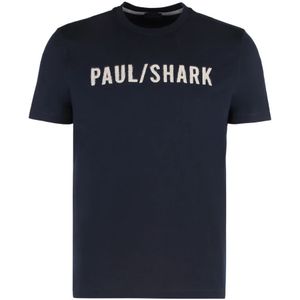 Paul & Shark, Heren, Tops, Blauw, Maat: M Katoen,