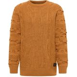 Carlo Colucci - Effen Gebreide Trui - Bruin - Katoen/Acryl