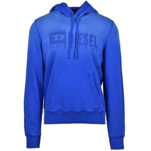 Diesel, Heren, Sweatshirts & Hoodies, Blauw, Maat: XL Katoen,