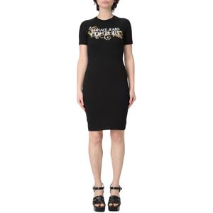 Versace Jeans Couture, Dames, Jurken, Zwart, Maat: XS Katoen,