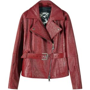 Patrizia Pepe, Dames, Jassen, Rood, Maat: XS Leer,