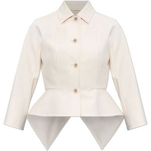 Max Mara, Dames, Jassen, Wit, Maat: S Leer,