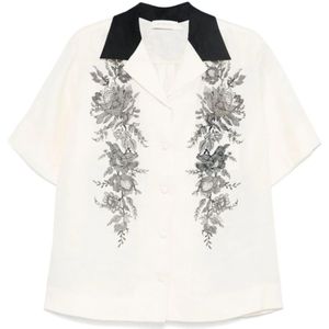 Zimmermann, Dames, Blouses & Shirts, Beige, Maat: L Linnen,