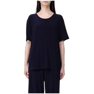 Norma Kamali, Dames, Tops, Blauw, Maat: S Spandex,