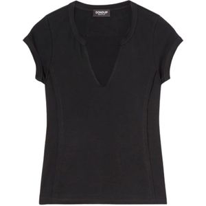 Dondup, Dames, Tops, Zwart, Maat: S Katoen,